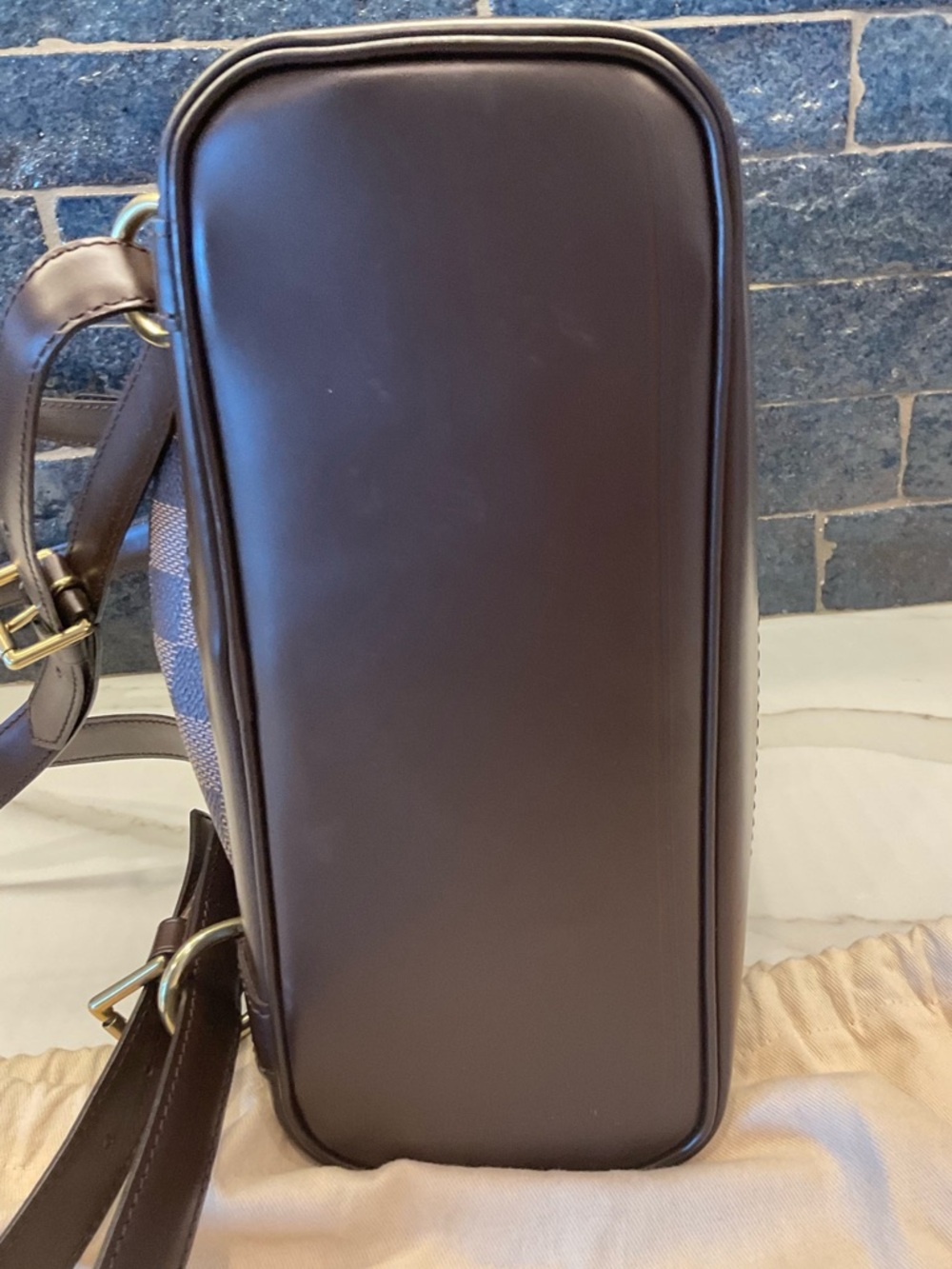 LOUIS VUITTON AUTHENTIC Brown Check Damier Ebine Soho Backpack-IMMACULATE - Picture 11 of 16